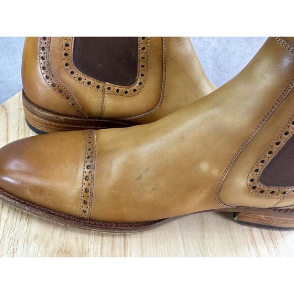 Taft Goodyear Welt Leather Tan Brown Chelsea Oxford boots Men Size 42 US 9